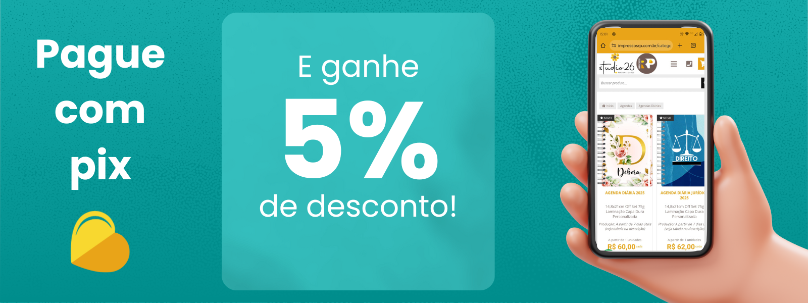 Pague com PIX e ganhe 5% de Desconto