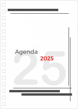 Miolo de Agenda Diária 2025 Off Set 75g 14,8x21cm 4x4  Corte Reto 