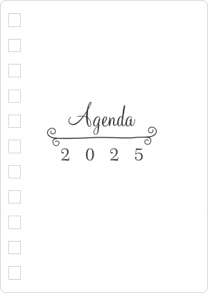 Miolo de Agenda Diária A6 2025 Off Set 75g 10,5x14,8cm 1x1  Corte Reto 