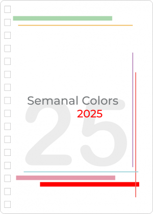 Miolo de Agenda Semanal Colors 2025 Off Set 75g 14,8x21cm 4x4  Corte Reto 